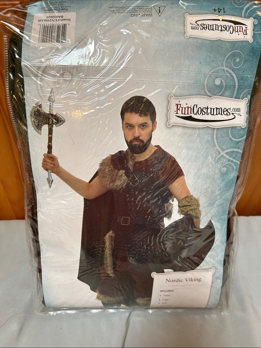 Men’s Large Nordic Viking Halloween Costume - Brown and Black